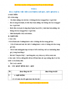 Giáo án HĐTN lớp 1 Tuần 2