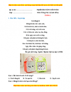 Bài tập cuối tuần Tiếng việt lớp 2 Tuần 2 Cánh diều (có lời giải)