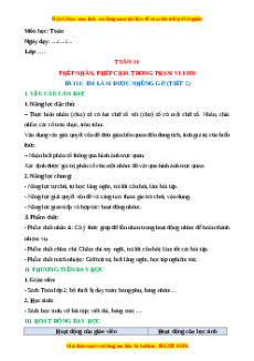 Giáo án Em làm được những gì Toán 3 Chân trời sáng tạo