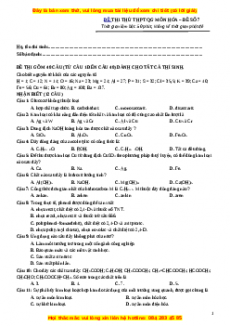 Đề thi thử THPT Quốc Gia môn Hóa có đáp án ( đề 7 ) - thầy Phạm Thanh Tùng