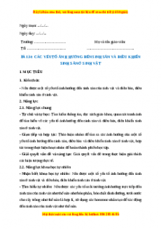 Giáo án Sinh học 7 Cánh diều Bài 34. Các yếu tố ảnh hưởng đến sinh sản và điều khiển sinh sản ở sinh vật