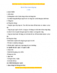 Giáo án Tin học 7 Cánh diều Chủ đề E Bài 10: Thực hành tổng hợp