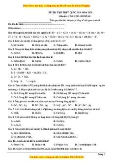 Đề thi THPT Quốc Gia Hóa năm 2023 Bookgol - Đề 16