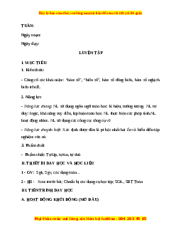 Giáo án Luyện tập trang 45, 46 Toán 9 Học kì 1