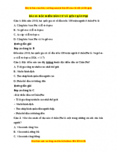 Trắc nghiệm Bài 10: Đặc điểm dân cư, xã hội Châu Phi