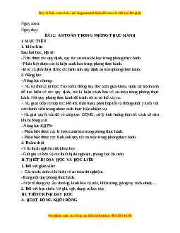 Giáo án Bài 2 KHTN 6 Kết nối tri thức (2024): An toàn trong phòng thực hành