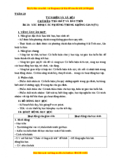 Giáo án Tự nhiên và xã hội 3 Kết nối tri thức Bài 26: Xác định các phương trong không gian