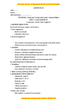 Giáo án Unit 4 Tiếng anh 3 family and friends