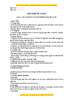 Giáo án Bài 21Địa lí 10 Kết nối tri thức (2024): Các nguồn lực phát triển kinh tế