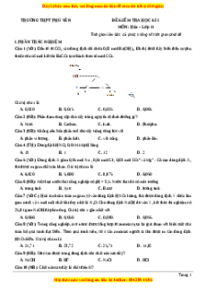 Đề thi học kì I Hóa lớp 11 Sở GD và ĐT Quảng Nam