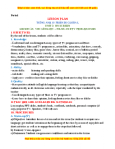 Giáo án Unit 3: On Screen Tiếng Anh 10 Friends global