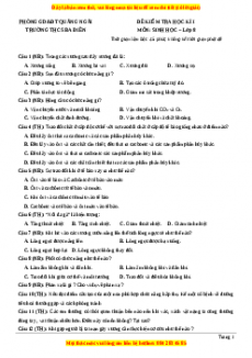 Đề thi học kì 1 Sinh học 8 năm 2023 trường THCS Ba Điền - Quảng Ngãi