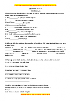 Phần II - Practices test 1 - Chương trình thí điểm