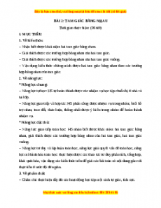 Giáo án Tam giác bằng nhau Toán 7 Chân trời sáng tạo