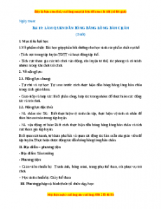 Giáo án GDTC 1 Cánh diều Làm quen dẫn bóng bằng lòng bàn chân