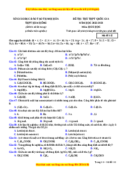 Đề thi thử Hóa Học trường Hàm Rồng năm 2023