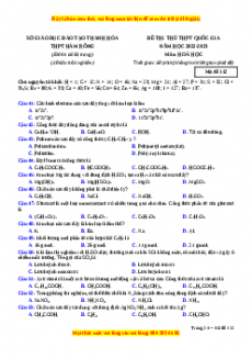 Đề thi thử Hóa Học trường Hàm Rồng năm 2023