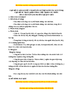 Giáo án Tin học 3 Cánh diều Bài 3: Em tập làm người chỉ huy giỏi