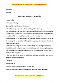 Giáo án Bài 2 Vật lí 10 Cánh diều (2024): Một số lực thường gặp