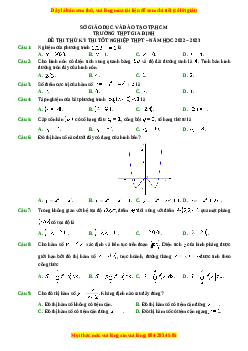 Đề thi thử Toán trường Gia Định - HCM năm 2023