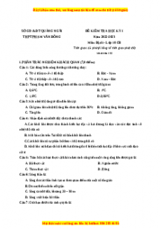 Đề thi học kì 1 Địa lý 11 trường THPT Phạm Văn Đồng - Cà Mau