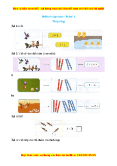Bài tập cuối tuần Toán lớp 1 Tuần 11 Chân trời sáng tạo (có lời giải)