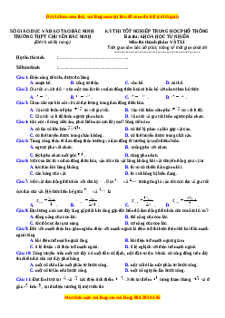 Đề thi thử Vật lí trường Chuyên Bác Ninh lần 3 năm 2023