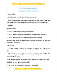 Giáo án Vận dụng hằng đẳng thức vào phân tích đa thức thành nhân tử Toán 8 Cánh diều