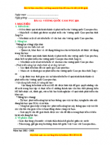 Giáo án Bài 12 Lịch sử 7 Chân trời sáng tạo (2024): Vương quốc Cam Pu Chia