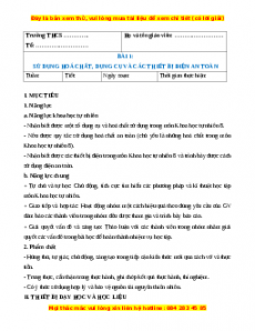 Giáo án Hóa học 8 Chân trời sáng tạo (năm 2023) | Giáo án Khoa học tự nhiên 8 mới, chuẩn nhất