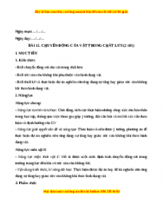 Giáo án Bài 12 Vật lí 10 Chân trời sáng tạo (2024): Chuyển động của vật trong chất lưu