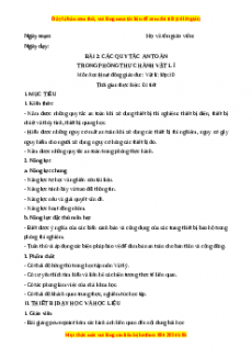 Giáo án Bài 2 Vật lí 10 Kết nối tri thức (2024): Các quy tắc an toàn trong phòng thực hành vật lí
