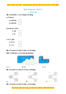 Bài tập cuối tuần Toán lớp 1 Tuần 21 Chân trời sáng tạo (có lời giải)