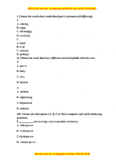 Bộ 10 đề thi cuối kì 2 Tiếng Anh 7 iLearn Smart World có đáp án