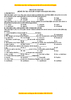 Đề luyện thi vào 10 môn Tiếng anh năm 2023 có đáp án (Đề 46)