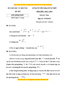 Đề chính thức Toán vào 10 Hà Nội năm 2022 - 2023