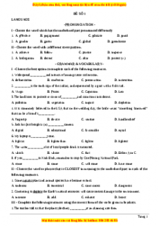 Đề kiểm tra giữa kì 2 Tiếng anh 10 năm 2023 - Đề số 1