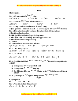 Đề thi giữa kì 1 Toán 8 năm 2023 - Đề 98