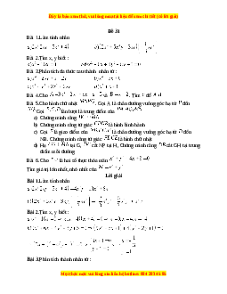 Đề thi giữa kì 1 Toán 8 năm 2023 - Đề 31
