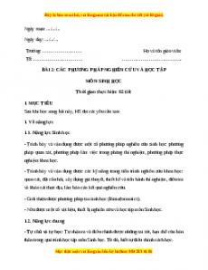 Giáo án Bài 2: Các phương pháp nghiên cứu và học tập môn Sinh học Sinh học 10 Cánh diều