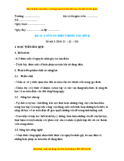 Giáo án Công nghệ 6 Bài 10 (Chân trời sáng tạo): An toàn điện trong gia đình