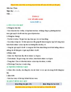 Giáo án Gam Toán 3 Chân trời sáng tạo