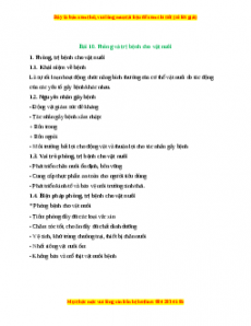 Lý thuyết Công nghệ 7 Cánh diều Bài 10: Phòng và trị bệnh cho vật nuôi