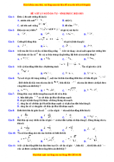 Đề thi thử Vật lí trường Ngô Gia Tự - Vĩnh Phúc năm 2023