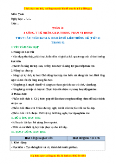 Giáo án Toán 3 Cánh diều Toán 3 Tuần 32: Thu nhập, phân loại, ghi chép số liệu thống kê