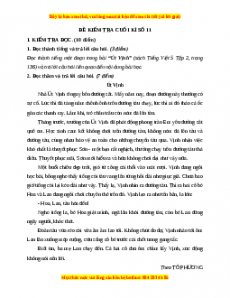 Đề thi cuối kì 2 Tiếng Việt lớp 5 năm 2023 (Đề 11)