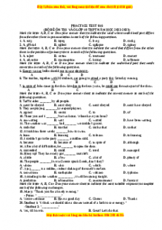 Đề luyện thi vào 10 môn Tiếng anh năm 2023 có đáp án (Đề 16)
