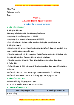 Giáo án Toán 3 Cánh diều Tuần 21: Luyện tập 10 000