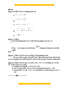 Đề thi cuối học kì 2 Toán 8 năm 2022 - 2023 - Đề 14