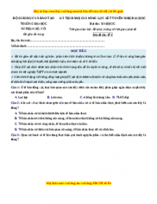 Đề thi thử Sinh học trường ĐHSP Hà Nội lần 1 năm 2023